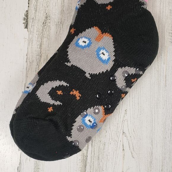 NWT Mari Clare Sherpa Lined Knit Winter Owl Moon Star No-Slip Slipper Socks - Picture 2 of 5